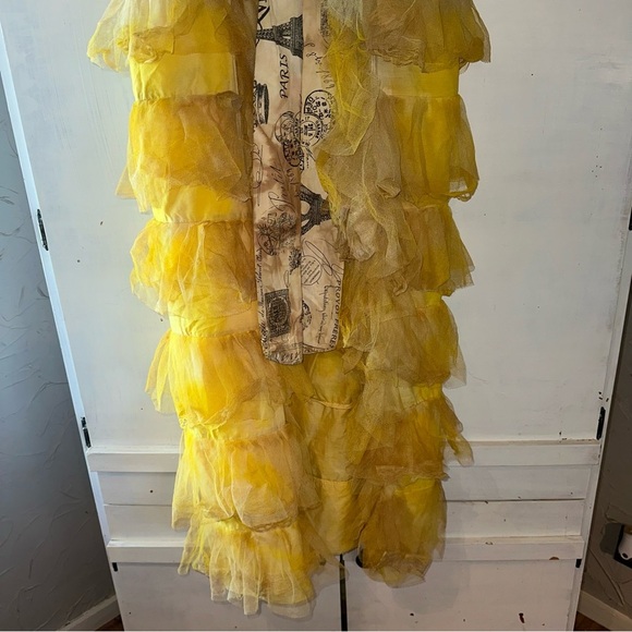 One of a kind Paris Montana Bustle Skirt Golden Tiered Maxi Skirt! One Size - Picture 4 of 16
